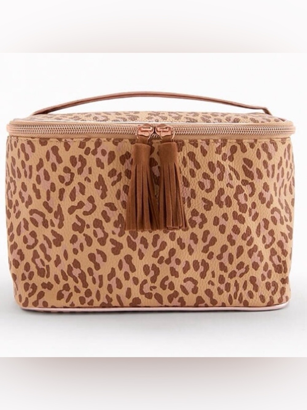 NEW Leopard Animal Print Makeup Cosmetic Bag with Tassels